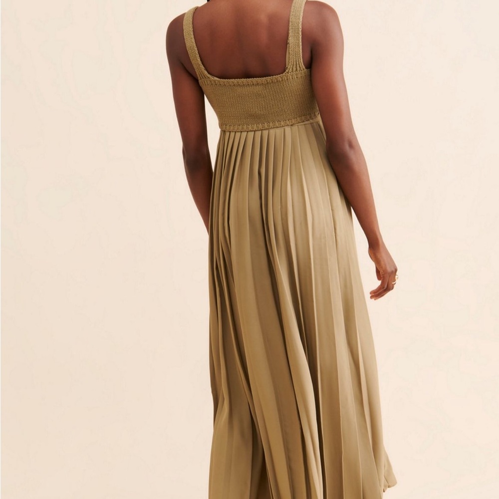 Anthropologie Neutral Smocked Maxi Dress – Size XS/S